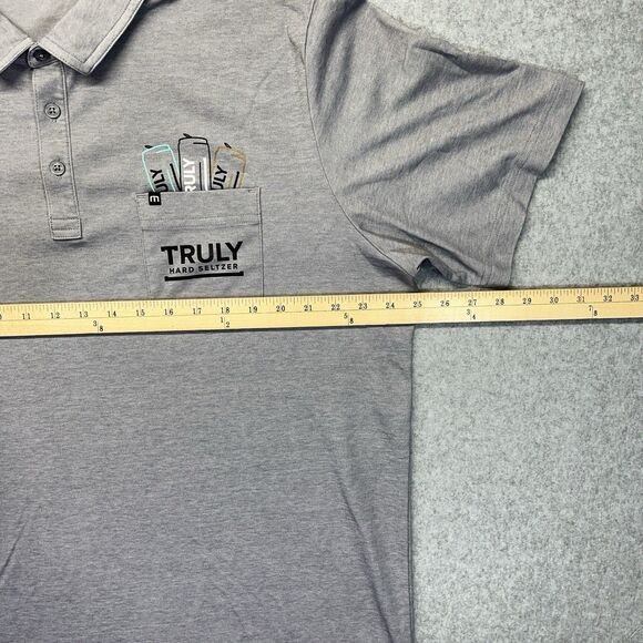 Travis Mathew Truly Hard Seltzer Polo Mens 2XL XXL Gray Shirt Golf Pocket - Picture 10 of 12